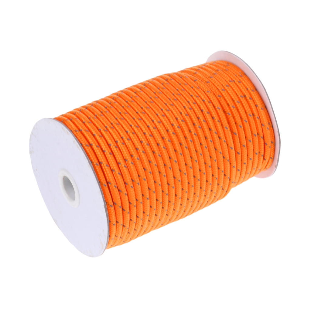5mm Camping Tent Awning Reflective Reel Rope Guy Line Cord Paracord 50m 