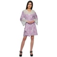 thumbnail image 3 of Moomaya Cotton Robe Plus Size Women Dressing Gown Printed Nightwear With Lace, 3 of 6