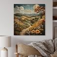 thumbnail image 2 of Designart "Pastel Hills in the Countryside I" Landscapes Print on Natural Pine Wood, 2 of 5