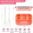 thumbnail image 2 of 27pcs 1300ml Loncheras, Fiambrera Bento Apta para Microondas, Caja de Almuerzo Sellada, (Rosa), 2 of 4