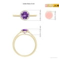 thumbnail image 4 of ANGARA Natural Round Amethyst Cathedral Ring with Diamond Halo in 14K Yellow Gold for Women (Size-6mm) | February Birthstone, Birthday, Anniversary, Jewelry Gift for Women | Natural Amethyst Ring, 4 of 9