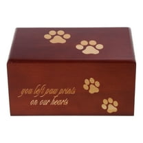 Pet Urns with Paw Print Funeral Cremation Small Box Wood Urn Loving Memory