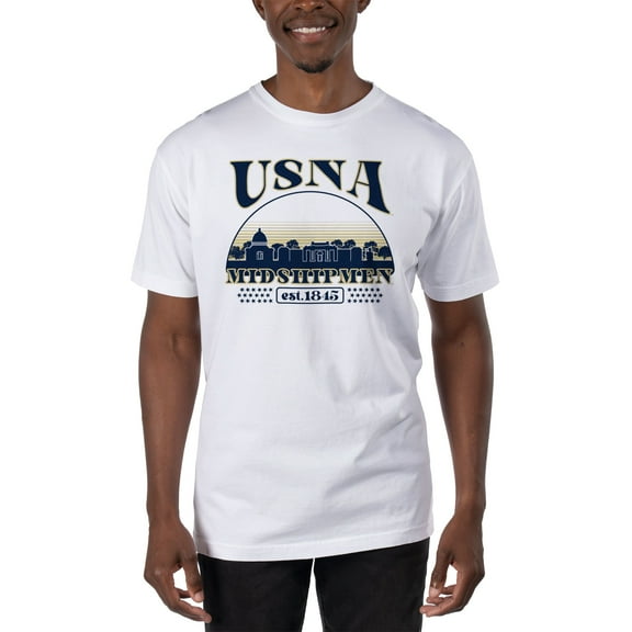 Men's Uscape Apparel White Navy Midshipmen T-Shirt