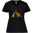 thumbnail image 3 of Inktastic Kangaroo family Women's Plus Size T-Shirt, 3 of 5