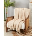 thumbnail image 4 of Saro Lifestyle Fringe Finesse Textured Stripe Woven Throw Blanket, 4 of 4