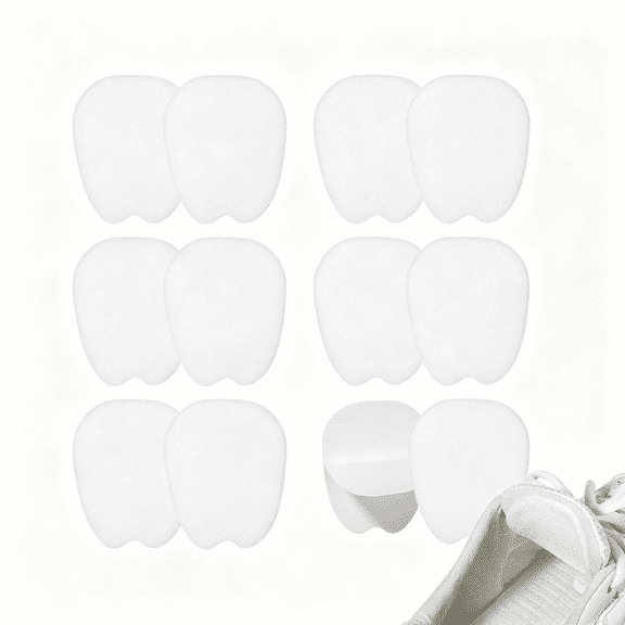 TELOLY 5 Pairs Shoe Tongue Pads,Felt Tongue Pads for Shoes Soft Self-Adhesive Cushion Inserts Non Slip Shoes Pad to Fills Instep Space for Men and Women,Large Size,White