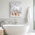 thumbnail image 6 of Canvas Wall Art, Christmas Deer Framed Canvas Prints for Bathroom Hallway, Winter Snowflakes Xmas Tree Forest Cabin Small Gallery Wrapped Wall Decor for Home Office, Gifts, 8"x10" Ship Next Day, 6 of 9