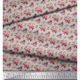 thumbnail image 2 of Soimoi Gray polyester Crepe Fabric Dot & Ranunculus Floral Decor Fabric Printed Yard 42 Inch Wide, 2 of 3