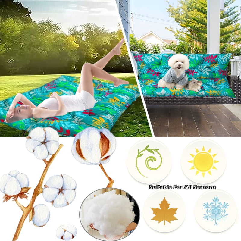 XXLYY Porch Swing Cushions, Waterproof Swing Replacement Cushions with Backrest and Ties, Garden Bench Seat Cushion, Outdoor Porch Patio Swing Non-Slip Chairs Pad
