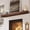 Rustic, variant on 72 inch Walnut Handcrafted Solid Mantel Shelf for Over Fireplace - Wall Mounted Floating Mantel Shelf with Invisible Brackets