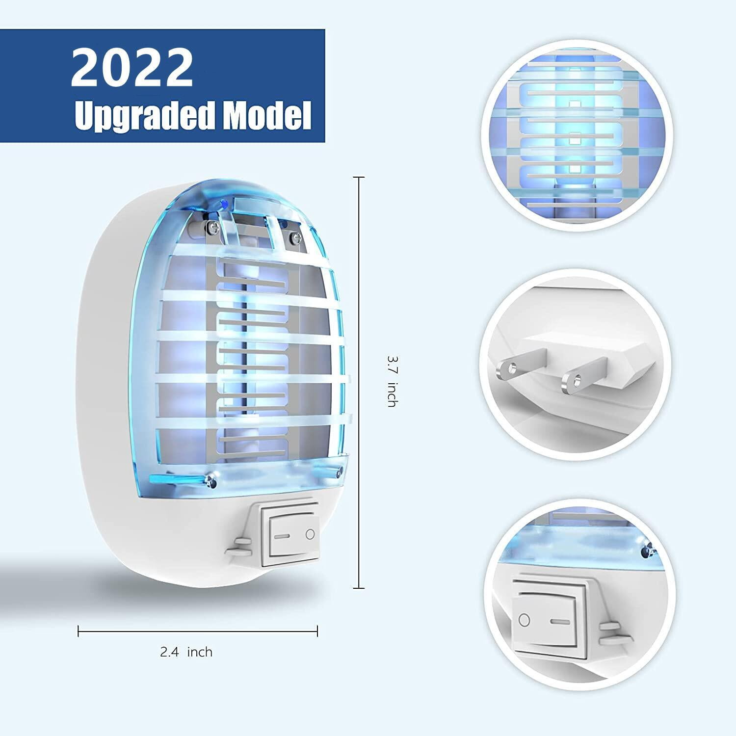 2 Pack Bug Zapper,Plug-in Electronic Mosquito Killer Night Light, Eliminates Gnats Fruit Flies Flying Pests,2023 New