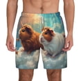 thumbnail image 2 of Picia Cloud Guinea Pig pattern Mens Swim Trunks with Compression Liner Stretch Beach Shorts Quick Dry with Zipper Pockets No-Chafing Board Shorts-Medium, 2 of 9