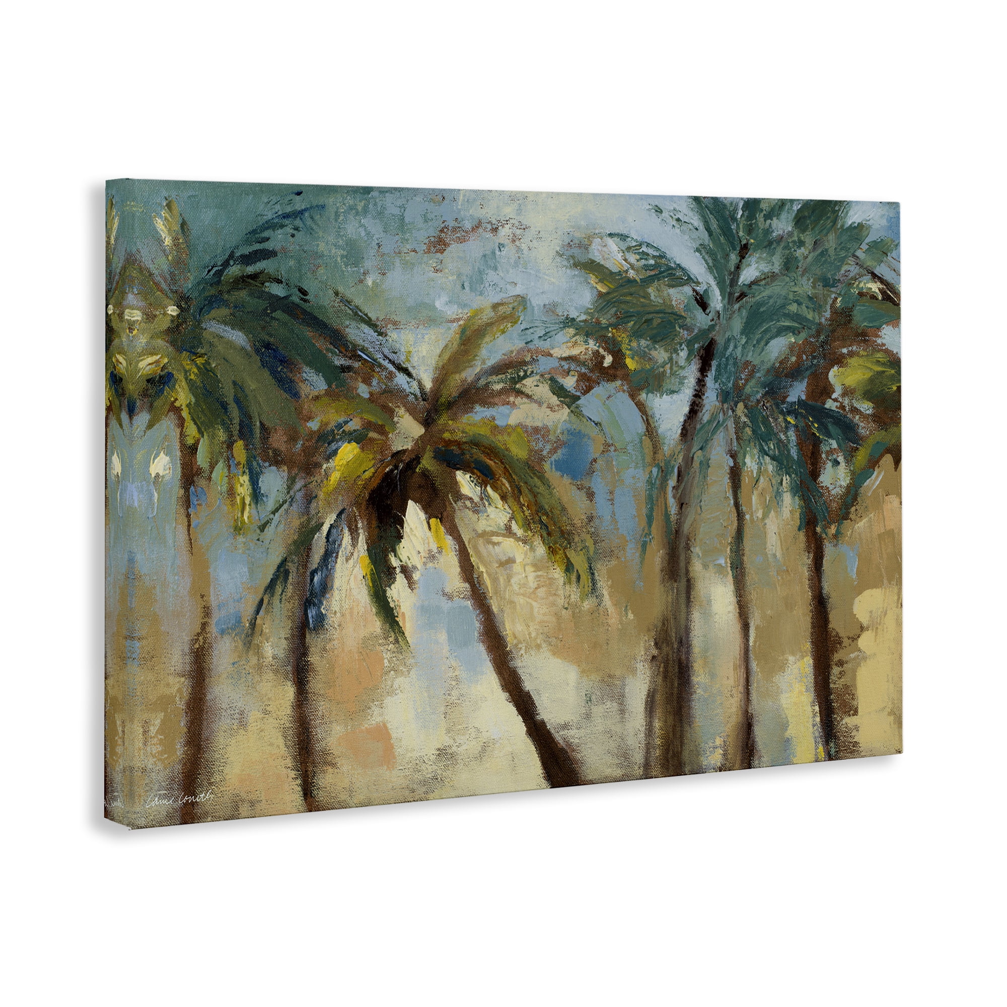 Stupell Industries Abstract Brushed Palms Botanical & Floral Painting Gallery Wrapped Canvas Art Print Wall Art, 24 x 16