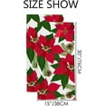 thumbnail image 3 of Coolnut Fingertip Hand Towels, Set of 2 Pcs Christmas Poinsettia Plants Absorbent Face Bath Towels for Bathroom Kitchen, 30"x15", 3 of 6