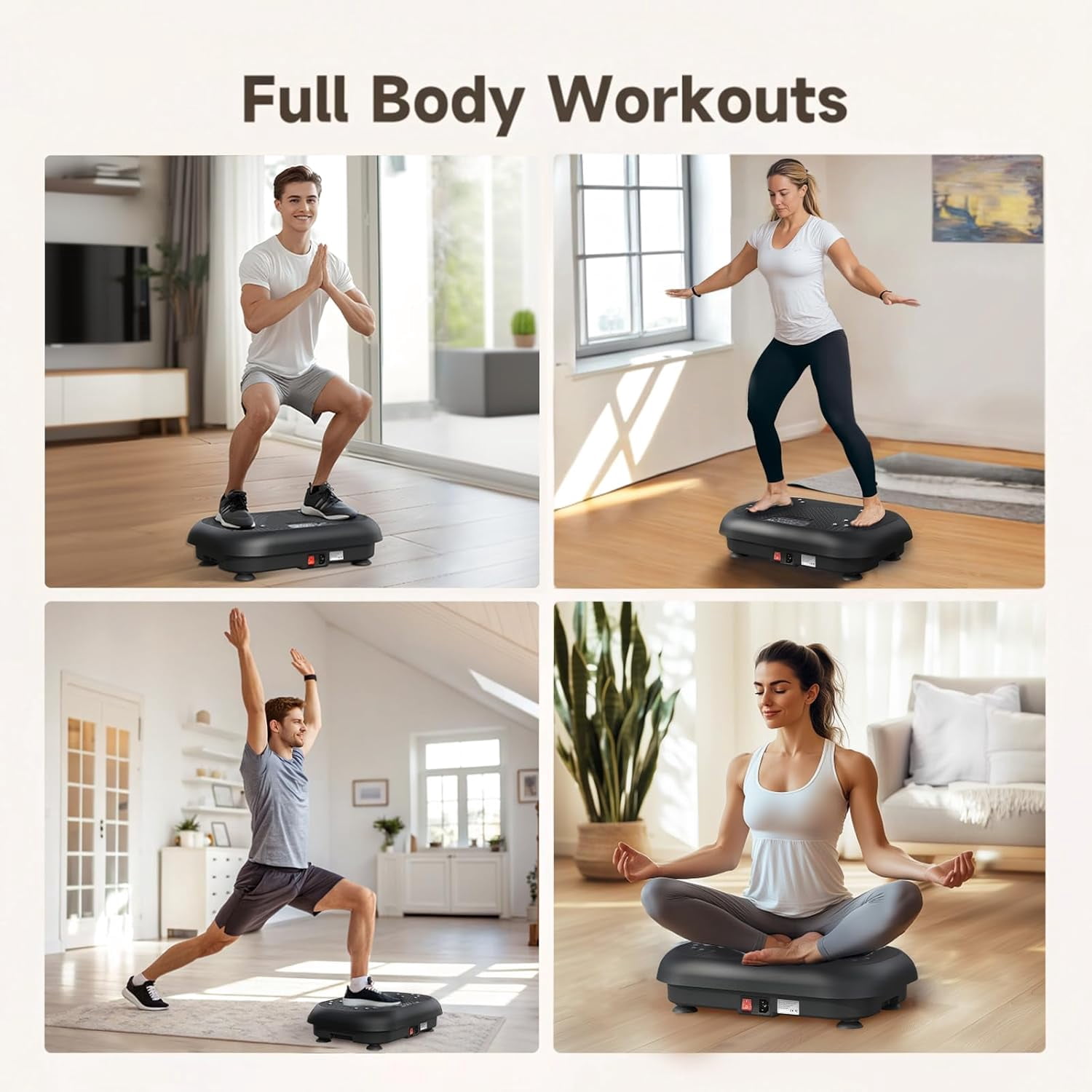 Vibration Plate Exercise Machine for Whole Body Workout, Lymphatic Drainage & Muscle Stimulation Platform with 20 Speed Levels