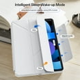 thumbnail image 6 of DWPSG for iPad (A16) 11th Generation 11 Inch 2025/ 10th Generation 10.9 Inch 2022 Hybrid Case with Pencil,Holder,Detachable Magnetic Cover, Y-Fold,Clear Hard Back,Gray, 6 of 9