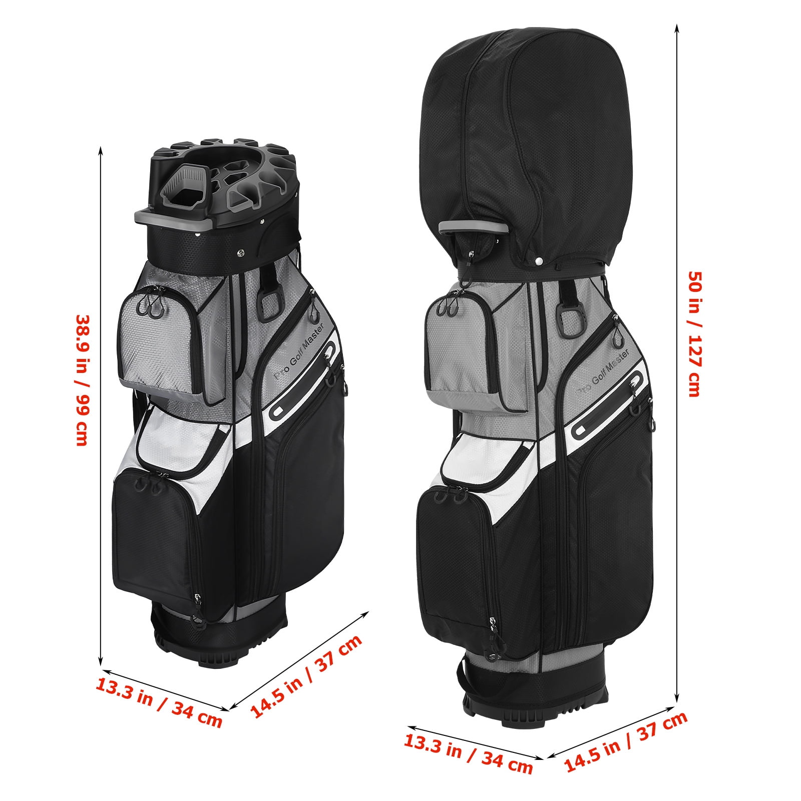 Gradeneve Golf Cart Bag with 14 Way Organizer Divider Top, Premium Cart Bag with Handles and Rain Cover for Men