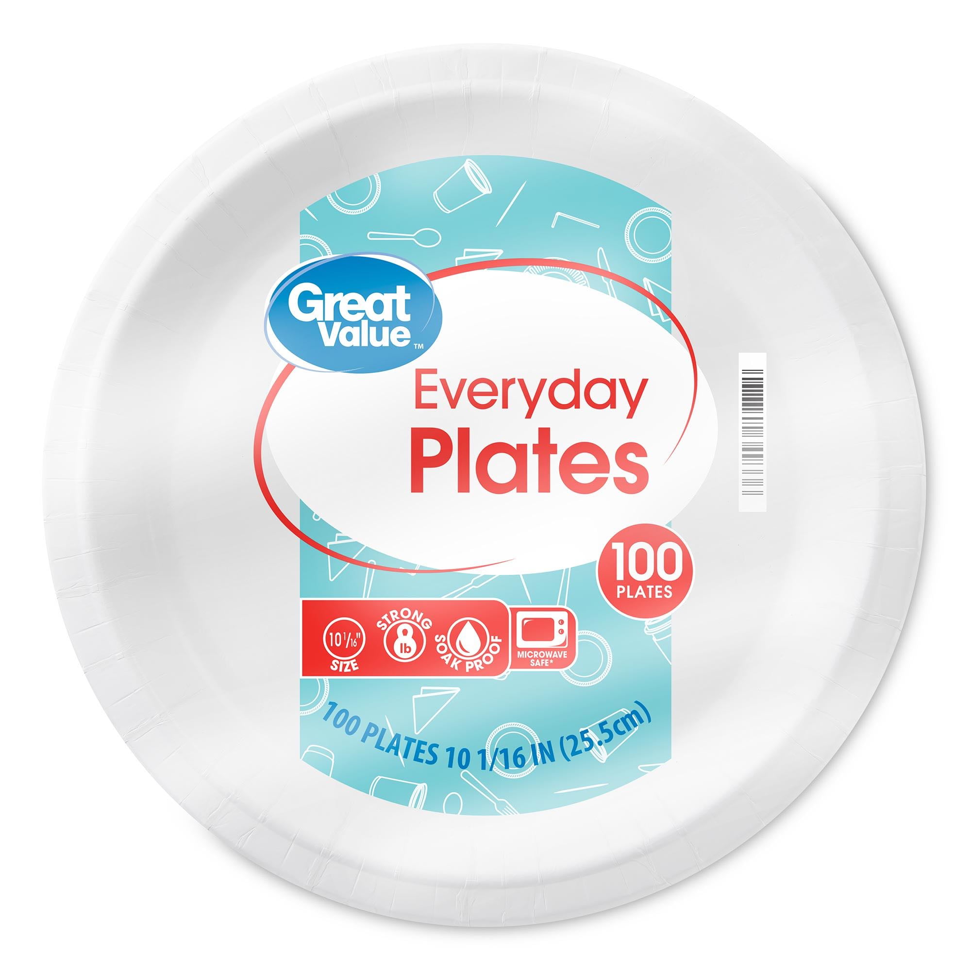 Dixie 10 Inch Paper Plates, Dinner Size Printed Disposable Plate, 204 Count  (3 Packs of 68 Plates)
