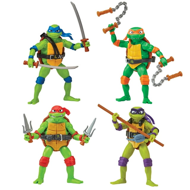 Figura de acción Teenage Mutant Ninja Turtles, paquete de 4 unidades