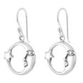 thumbnail image 5 of Dreamy Night Crescent Moon & Star Sterling Silver Dangle Earrings for Female, 5 of 5