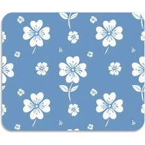 Diatomaceous Earth Stone Dish Drying Mat for Kitchen Counter，Seasonal Ultra Absorbent Home Dish Drainer Mats-Blue Flower Four Leaf Clover ，19.5inch x 12inch
