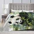 thumbnail image 3 of LNWH Watercolor Panda Illustration Art Pattern Throw Blanket, Fluffy Soft Cozy Bed Flange Plush Blankets, 40"x30", 3 of 8