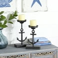 thumbnail image 2 of DecMode 2 Candle Black Metal Candle Holder, Set of 2, 2 of 8