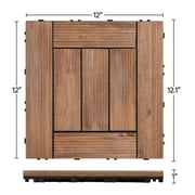 Yaheetech 12 x 12 in 27pcs Acacia Wood Floor Tiles Interlocking Flooring Tiles Patio Pavers Composite Decking for Outdoor & Indoor, Brown