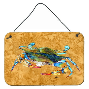 Carolines Treasures 8655DS812 Crab Wall or Door Hanging Prints 8HX12W multicolor