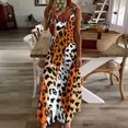 thumbnail image 4 of Wild Animal Print Pattern Sleeveless Dress Loose Women's Dress Dresses Luxury Evening Dresses, 4 of 9