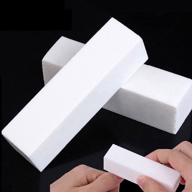 WASHWEPE 20Pcs Nail Buffer Block White Dense Sponge for Filing and Shaping Acrylic and False Nails