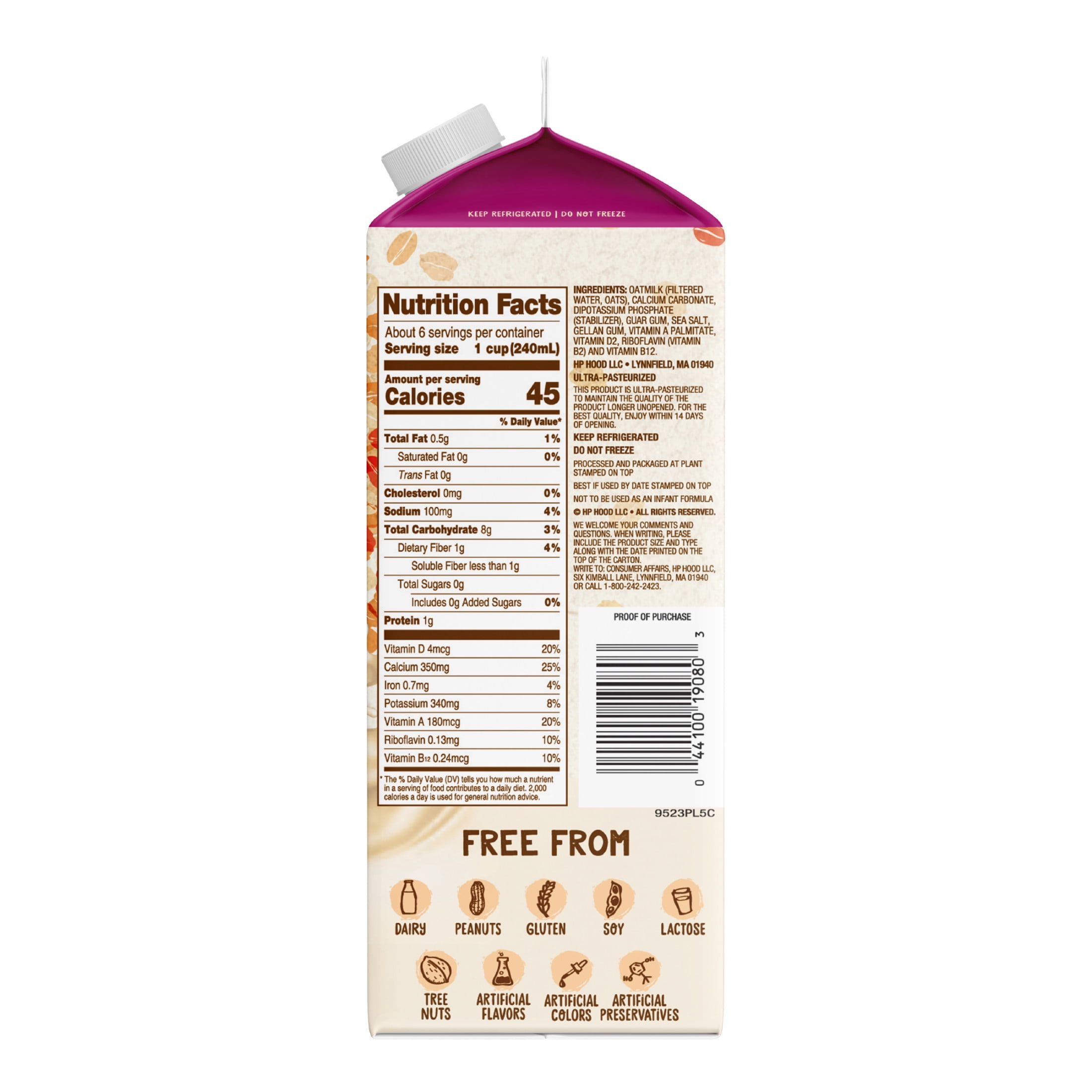 Planet Oat Unsweetened Original Oat Milk, 52 oz