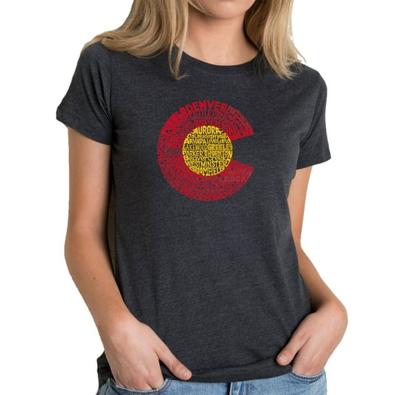 LA Pop Art Women's Premium Blend Word Art T-shirt - Colorado