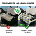 thumbnail image 4 of Golf Cart Seat Covers for 2 Seater,Yellow Blue Morocco Pattern Microfiber Cart Seat Towel Blanket,Modern Moroccan Geometric Absorbent Breathable Non Slip Bench Seats Protector for Golf Course 51"x31", 4 of 9