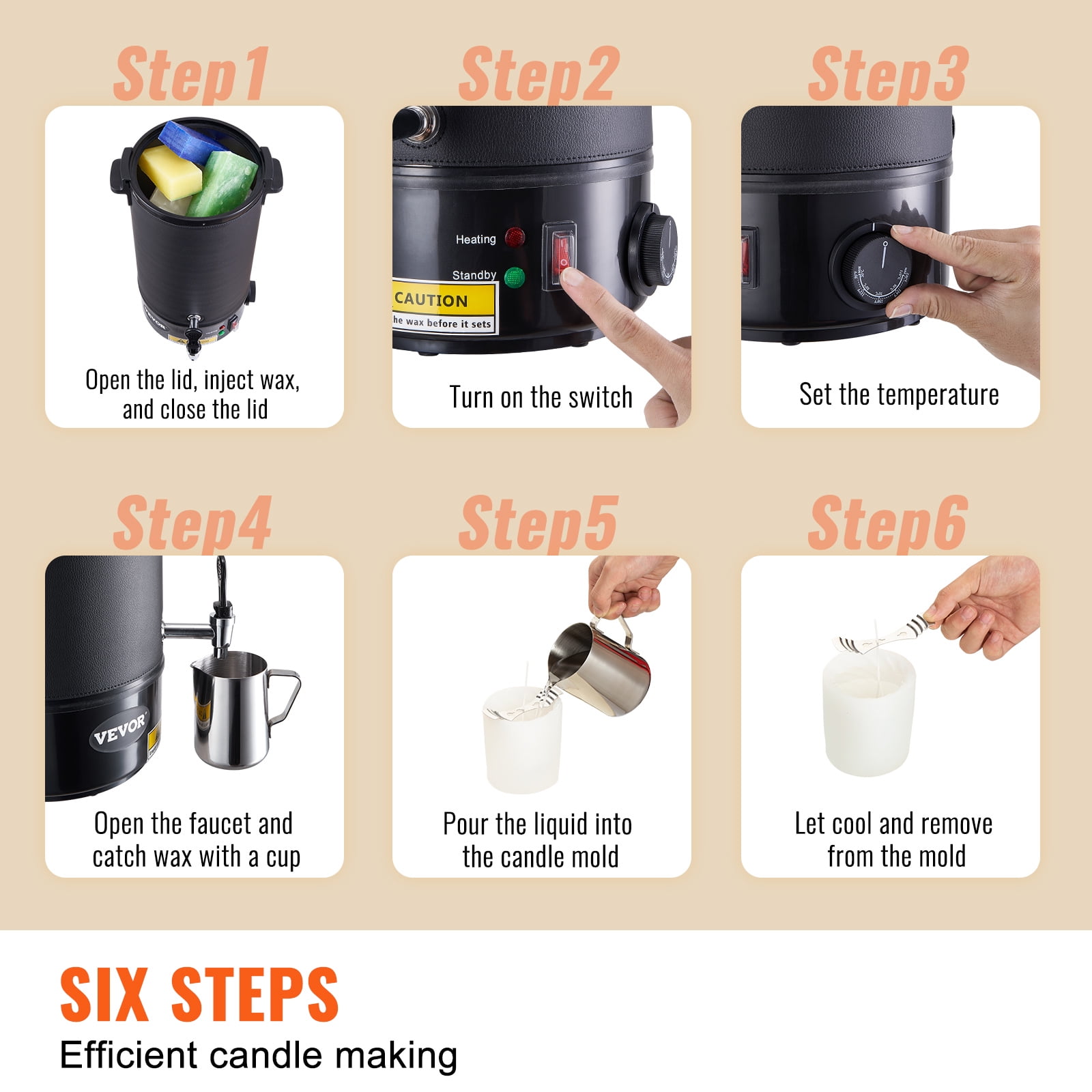KFFKFF Wax Melter for Candle Making 10Liter Electric Pot Commercial or Home Use
