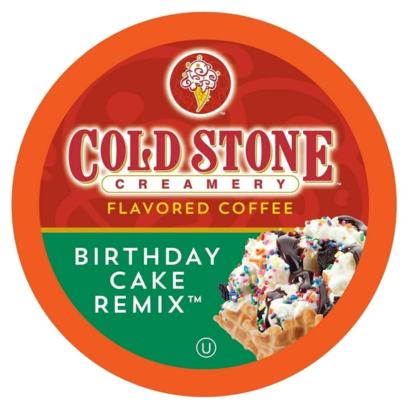 Cold Stone Creamery Birthday Cake Flavored Ice Cream Coffee Pods for Single-Serve Coffee Brewers, 40 Ct