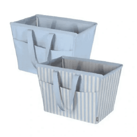 Neatfreak 2 Pack Easy Carry Laundry Tote  Ice Water Blue/Stripe