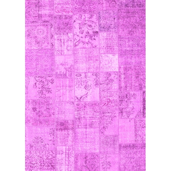 Ahgly Company Indoor Rectangle Patchwork Pink Transitional Area Rugs, 4' x 6'