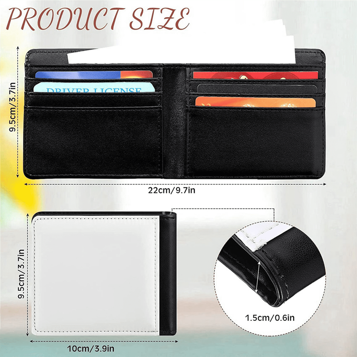 8Pcs Sublimation Wallet Blank Heat Transfer Wallet Blank Sublimation Wallet with ID for Travel Work Graduation