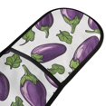 thumbnail image 2 of Dailycode Double Sided Oven Mitt with Loop Heat Resistant Kitchen Long Potholders 7" x 35" Eggplant and Leaf, 2 of 6