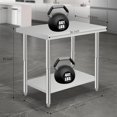 thumbnail image 3 of 36x24x35 In NSF Stainless Steel Prep Table 2-Tier Commercial Workbench with Adjustable Undershelf and Hook Heavy Duty Kitchen Table for Restaurant and Home, 3 of 6