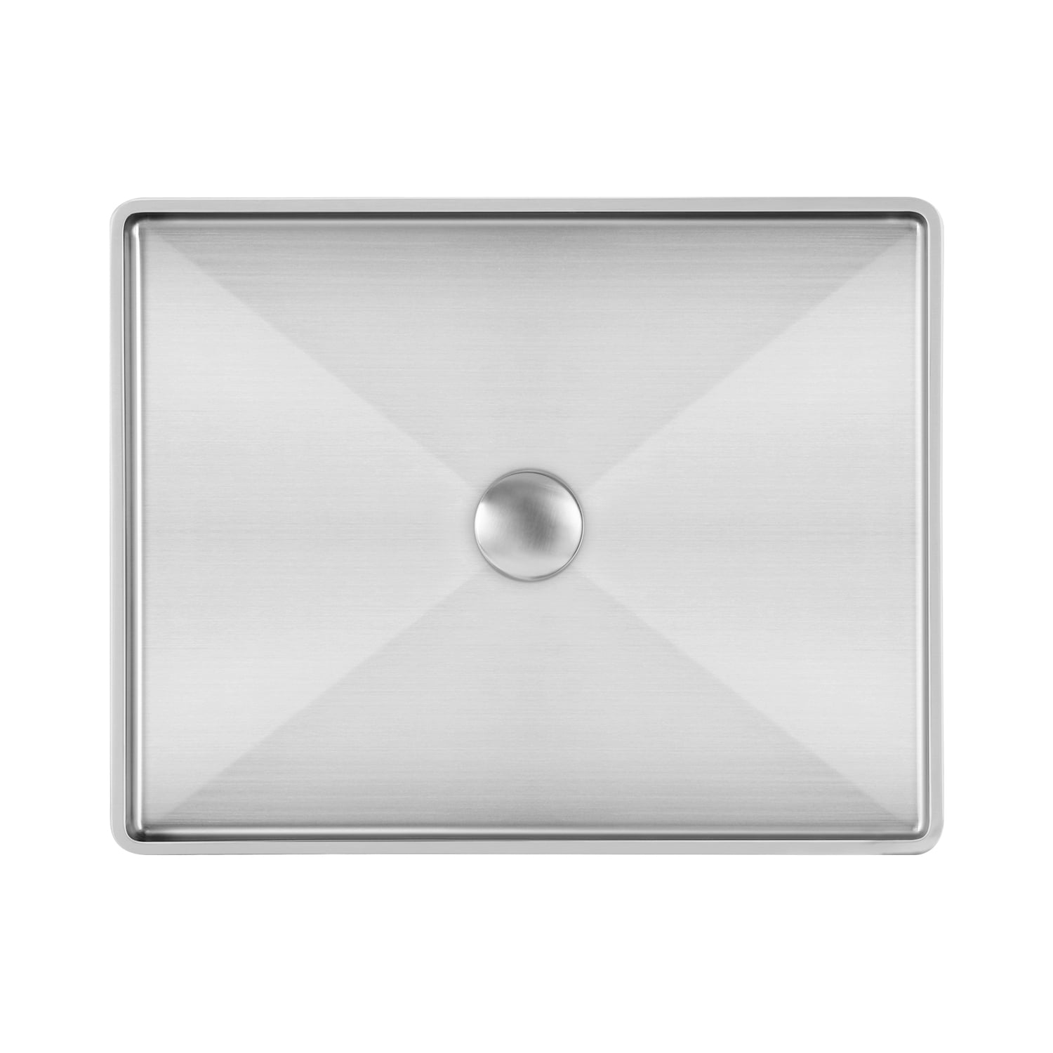 Whitehaus Collection WHNPL1578-BSS Noah Plus 10 Gauge Frame & Rectangular Above Mount Basin Set - Brushed Stainless Steel