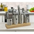 thumbnail image 5 of Sorbus Silverware Holder with Caddy for Spoons, Knives Forks, etc. Ideal for Kitchen, Dining, Entertaining, Buffet, Picnic, and more Stainless Steel with Bamboo Wood Base, 5 of 5