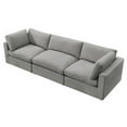 thumbnail image 3 of Kaelynn Sofa Gray Linen Upholstered 3-Seat, 3 of 8