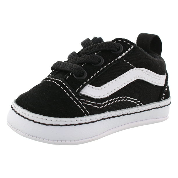 kedelig Forsendelse hage Vans Old Skool Crib Baby Boys Shoes Size 4, Color: Black/True White -  Walmart.com