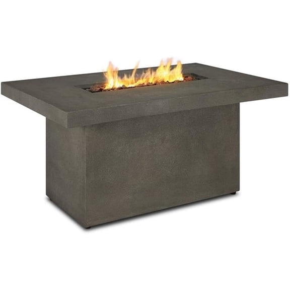Real Flame Ventura 50" Rectangle Propane or Natural Gas Fire Pit Table With Hidden LP Tank in Glacier Gray