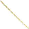 thumbnail image 3 of 5.5mm 14k Yellow Gold Plated Flat Figaro Chain Anklet, 9 inches, 3 of 7