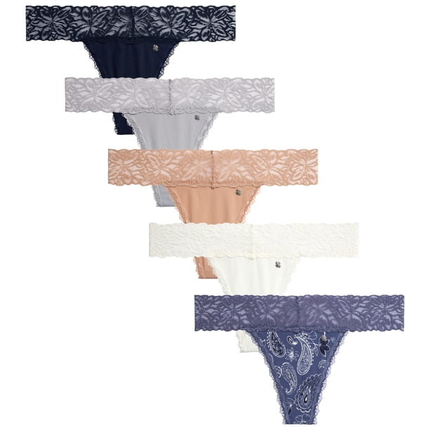Calzoncillos Lucky Brand de encaje elástico para mujer, paquete de 5