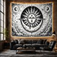thumbnail image 6 of Monochromatic Woodcut Etching With Art Scene, Mystical Fantasy for Space Lovers, Galaxy Room Decor Room Accent, Graduation Gift, Tapestry Wall Hanging for Bedroom and Dorm, 6 of 7