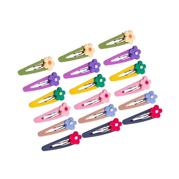 LABSERRON 18Pcs Hair Accessories for Toddler Girls Resin Green and Yellow Flower Shape Small Hair Clips for Kids